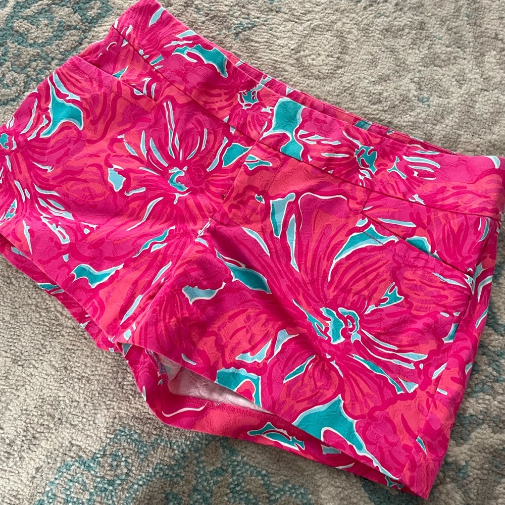 Lilly Pulitzer Pink and Teal Floral Shorts